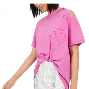 Free PEOPLE DISTRESS CREW NECK T SHIRTS